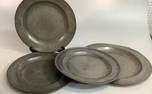 4 Round Pewter Chargers