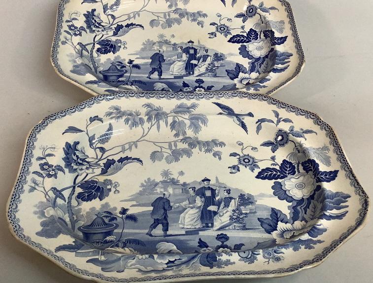 2 Large Transferware Platters (1 of 6)