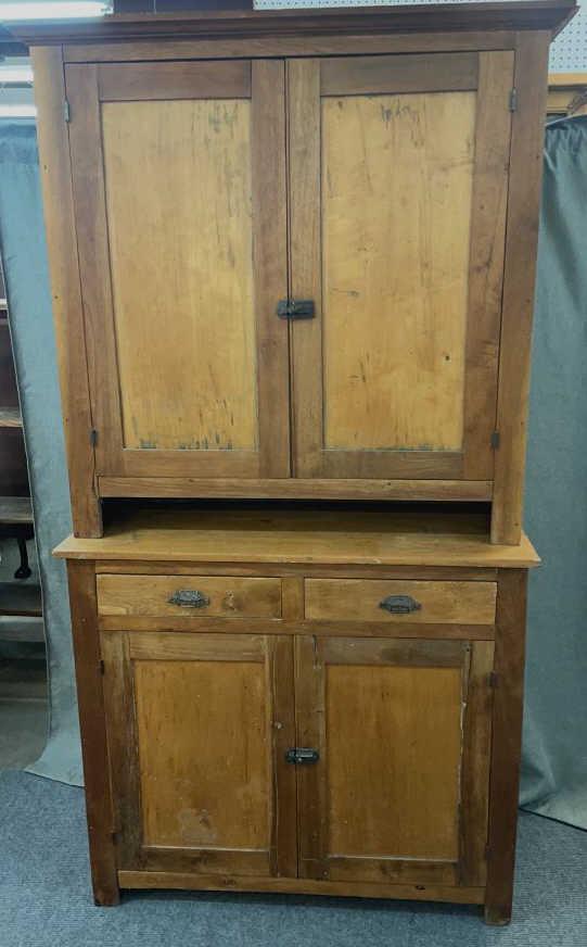 Maple & Walnut Step Back Cupboard (1 of 5)