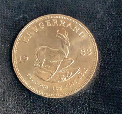 1 oz Gold Krugerrand 1983: One Piece South Africa 1= oz gold Krugerrand