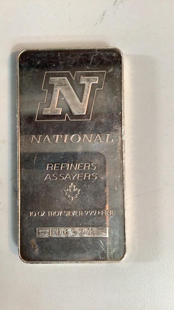 10 Troy Ounce  999 Fine Silver Bullion Bar (1 of 3)