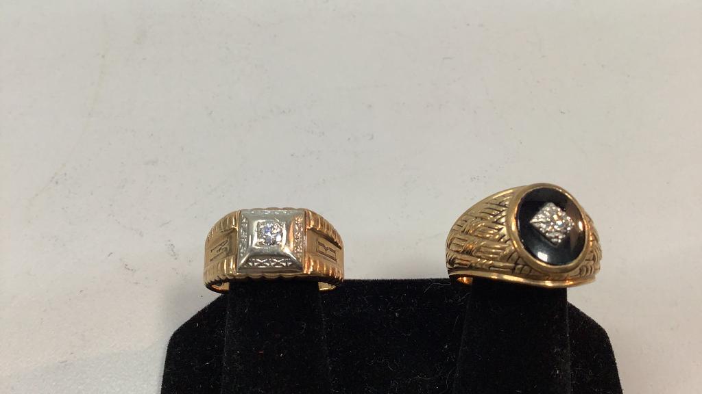 2 Gentlemans 10 K and Diamond  Rings (1 of 5)