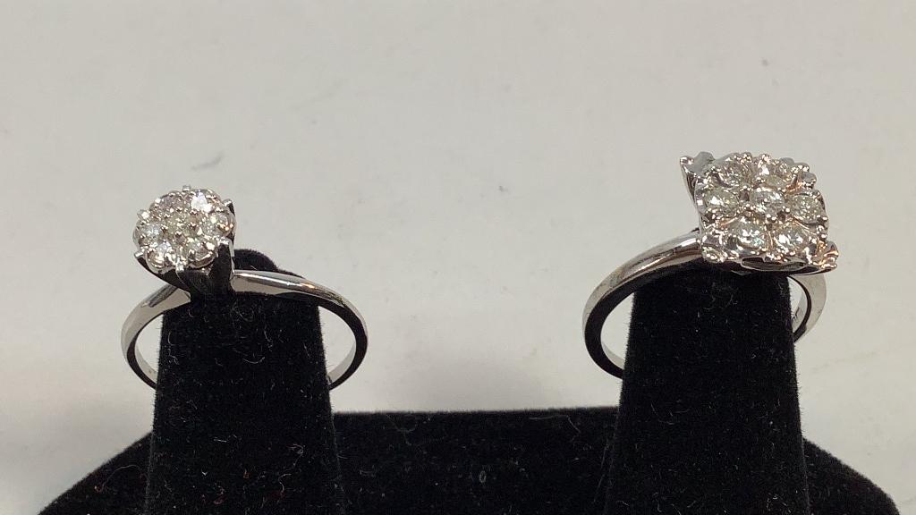 Two Ladies 10 k Gold and Diamond  Cluster Rings (1 of 6)