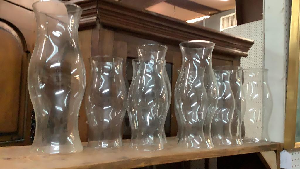 9 Hurricane Shades: 4 in pairs, one single, varied heights