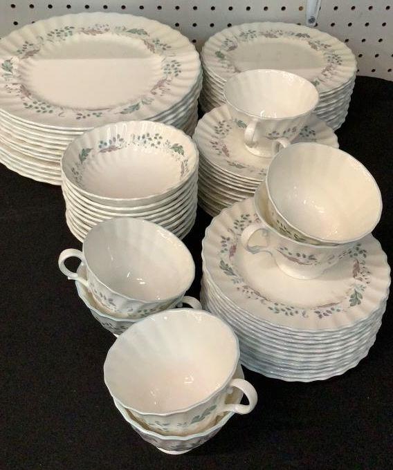 Royal Doulton Glen Auldyn China: 67 Pieces, Ivory with blue Line Item # 38