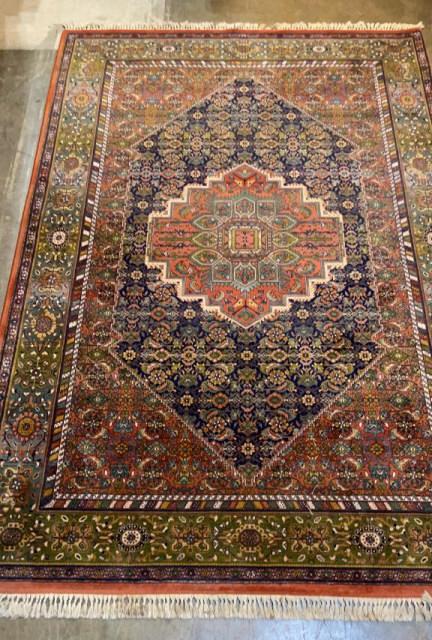 Bijar Style Area Rug by Natarz: Belgian made, strong colors, central medallion, 116 x 77 Line Item # 72