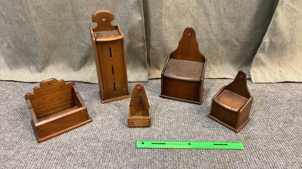 2 Salt Boxes, 3 Match Holders (1 of 5)