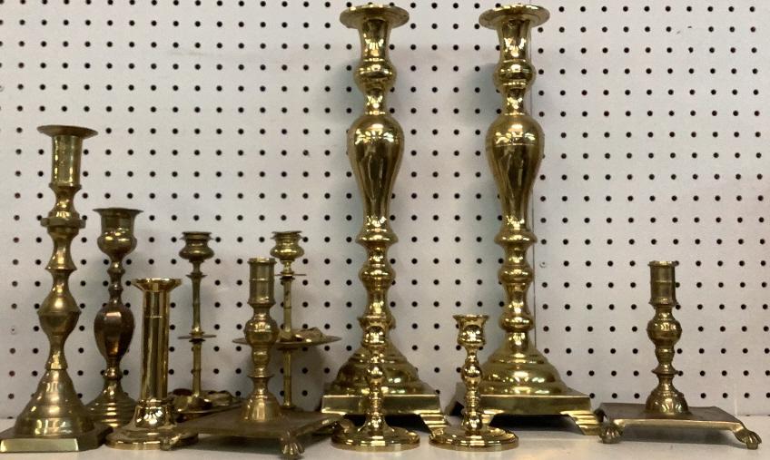 11 Brass Candlesticks (1 of 4)