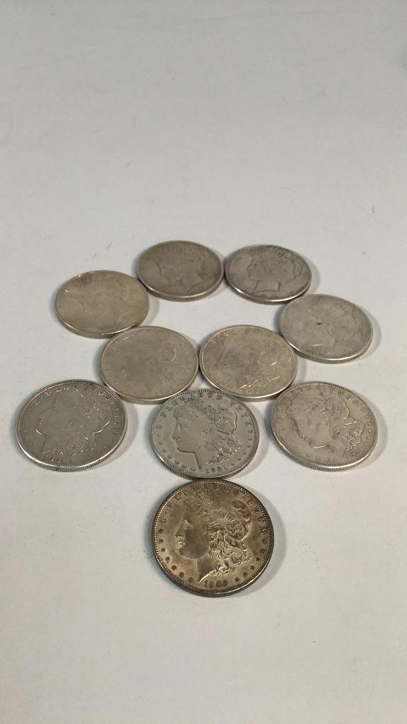 Group Morgan and Peace Silver Dollars (1 of 5)