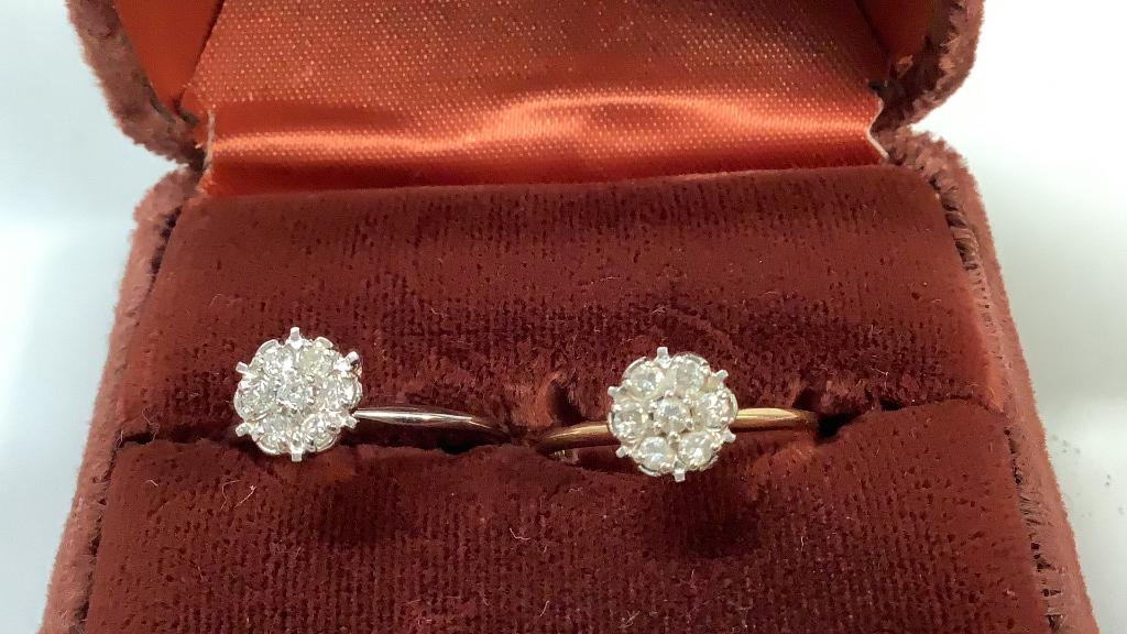 Two 10 K Diamond  Cluster Rings (1 of 4)