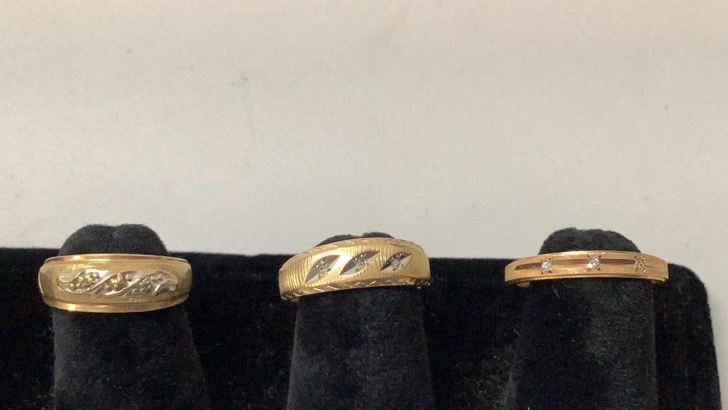 Three 14 k Gold Wedding Bands (1 of 4)