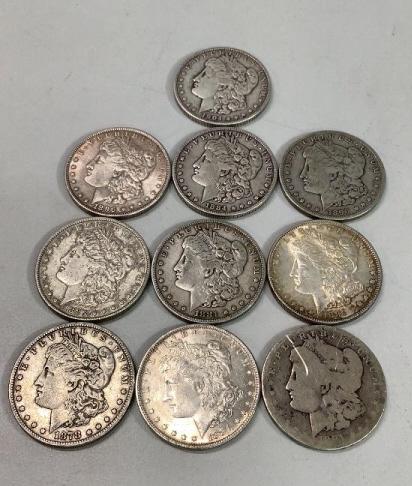 Ten Morgan Silver Dollars (1 of 5)