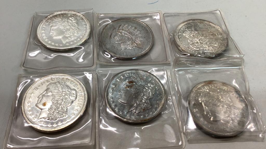 Six One Troy Ounce Silver Trade Rounds (1 of 4)
