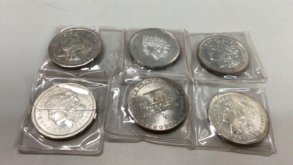 Six One Troy Ounce Silver Trade Rounds (1 of 3)