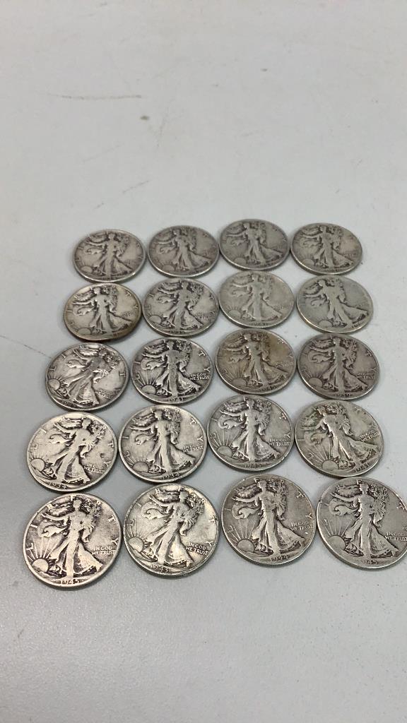 20 Walking Liberty Half Dollars (1 of 4)
