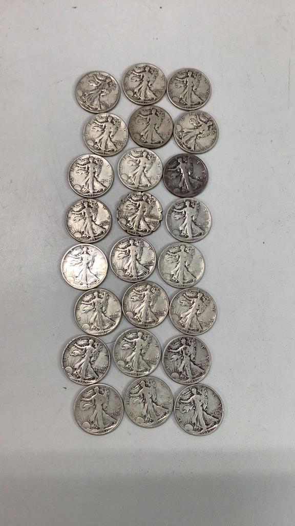 24 Walking Liberty Silver Half Dollars (1 of 5)
