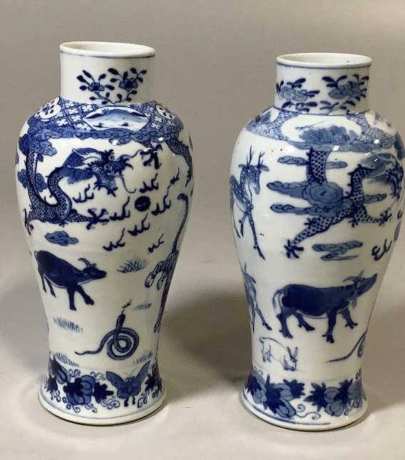 Pair Mei Ping Shaped Porcelain  Vases (1 of 4)