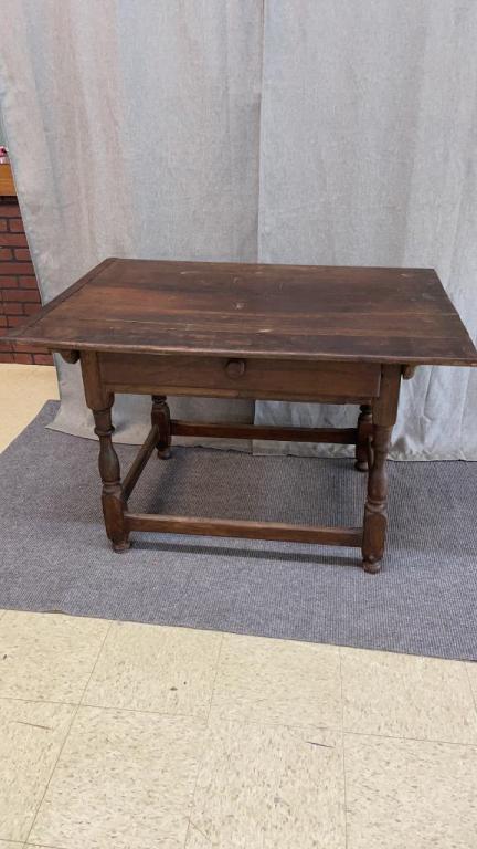 English Oak Stretcher Base Tavern Table (1 of 5)