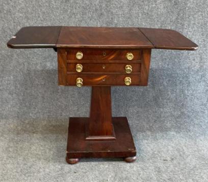 3 Drawer Classical  Mahogany Sewing Stand (1 of 4)
