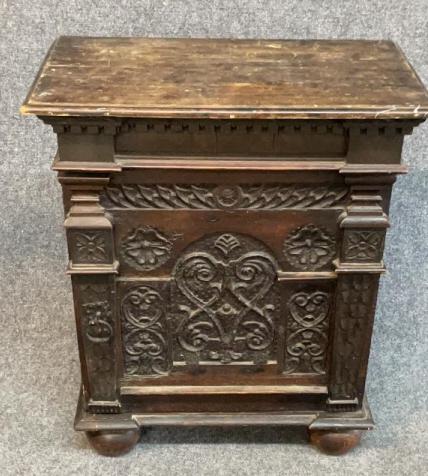 Early Gothic Revival  Carved Oak Table Cabinet (1 of 4)