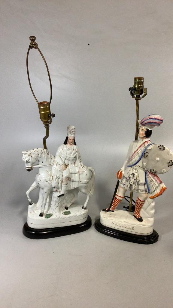 2 Staffordshire Figural  Lamps (1 of 4)