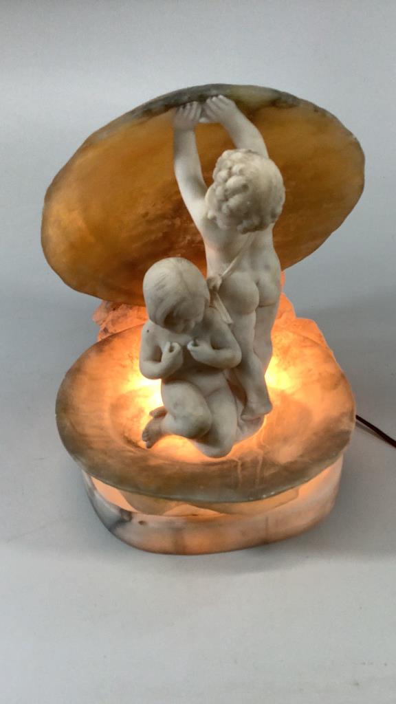 Marble Shell Grotto Figural Lamp (1 of 4)