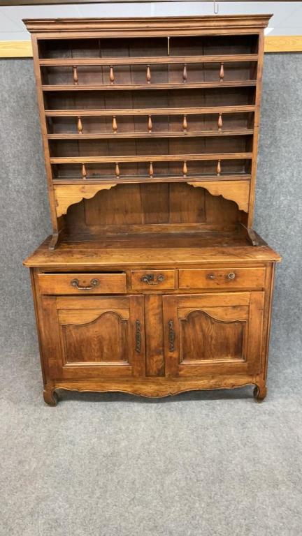 Early French Burl Walnut Pewter Cupboard (1 of 5)