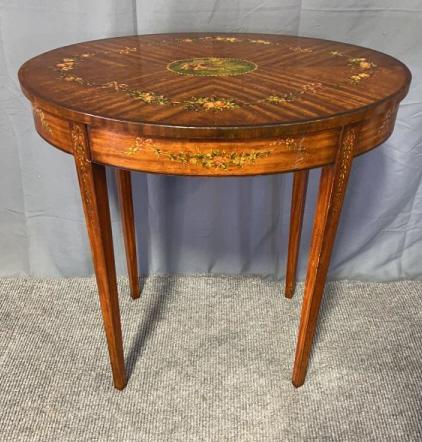 Paint Decorated Flame Mahogany Occasional Table (1 of 5)
