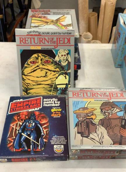 Twelve Star Wars, Paint by Numbers Sets: 1983 By Craft Master, Empire Strikes Back, Wicket the Ewok, Return of the Jedi, unopened