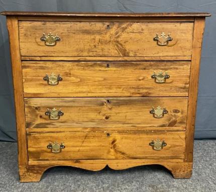 White Pine 4 Drawer Cottage Chest (1 of 9)