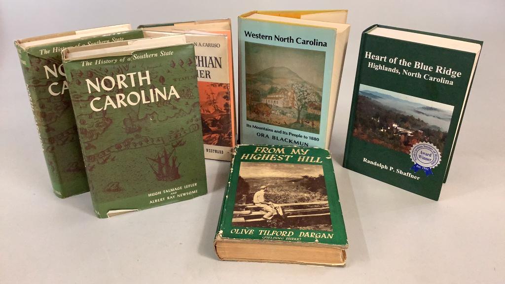 5 Books Western NC, NC, Appalachia: From my Highest Hill, 1941 by Olive T. Dargan, Heart of the Blue Ridge, 2001, by Shaffer, WNC Mountains and People, by Ora Blackman, limited edition, 1977, Appalachian Frontier by Caruso, 1959, 2- His