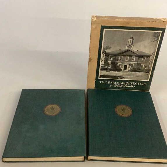 2 Books, Early Architecture of North Carolina: Pictorial Survey, University of NC Press, Chapel Hill, 1941, limited edition, Illustrated with photographs , maps, plans, large 13 x 10 inches, green cloth boards, gold embossed spines, one with dust 