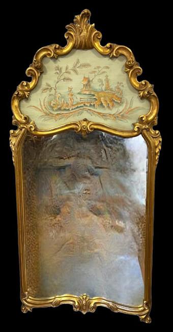 French Style Gilt Wood Trumeau Mirror (1 of 3)