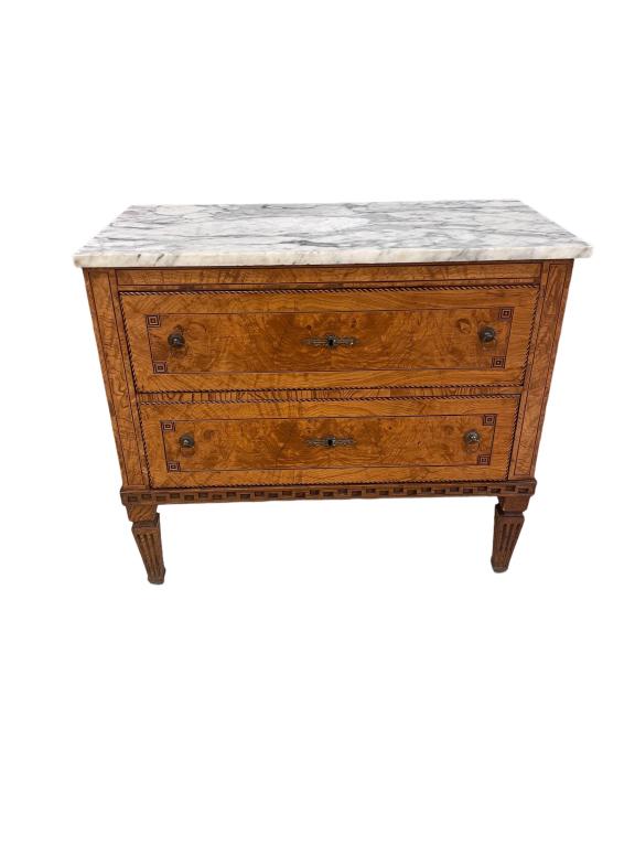 2 Drawer Satinwood Inlaid Commode (1 of 5)