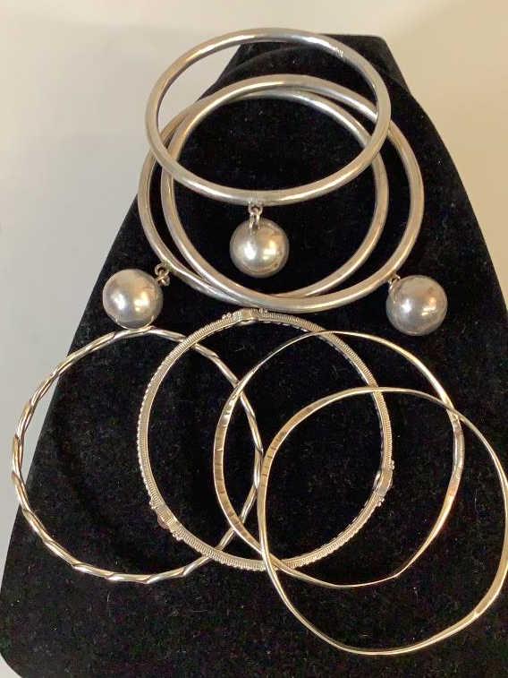 7 Silver Bangles (1 of 5)