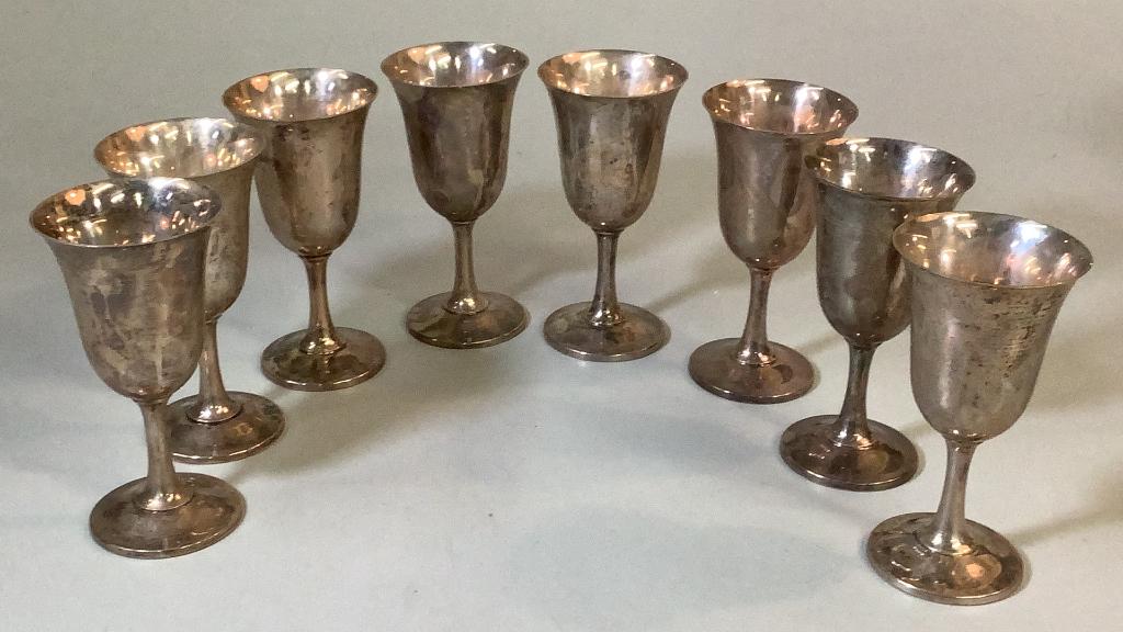 8 Wallace Sterling Goblets (1 of 3)