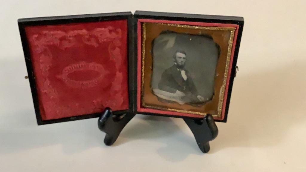 Daguerreotype Southern Lawyer: Reputed to be William Francis Ravenel, Charleston SC lawyer and planter, owner of Woodlawn Plantation 1/6 plate size, photograph by Quincy and Company gallery on King Street