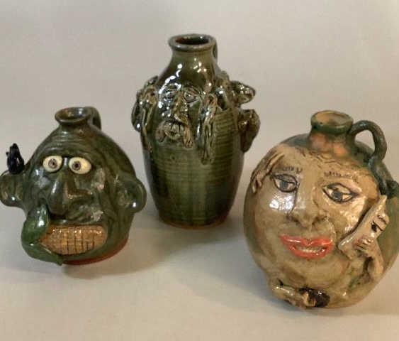 3 Folk Pottery Face Jugs (1 of 7)