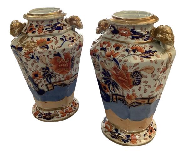 Pair Antique  Imari Mantle Urns (1 of 4)