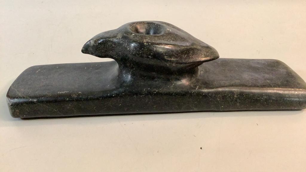 Stone carved Bird Form Effigy Pipe (1 of 5)