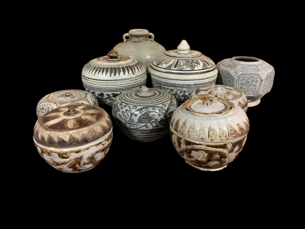 Collection  of Nine Khmer or Thai Ceramic Jars (1 of 4)