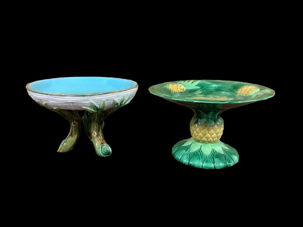 2 Majolica Footed Compotes (1 of 5)