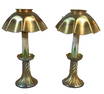 Pair Signed  Tiffany Candlestick Lamps