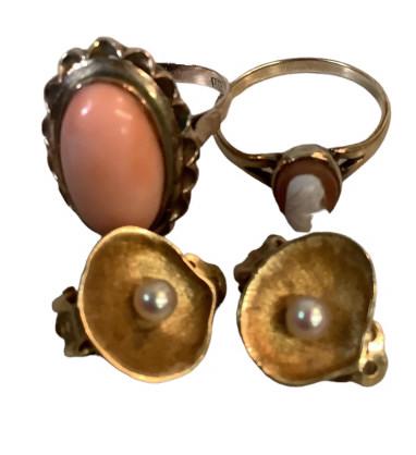 14 K Gold Ring, Earrings (1 of 3)