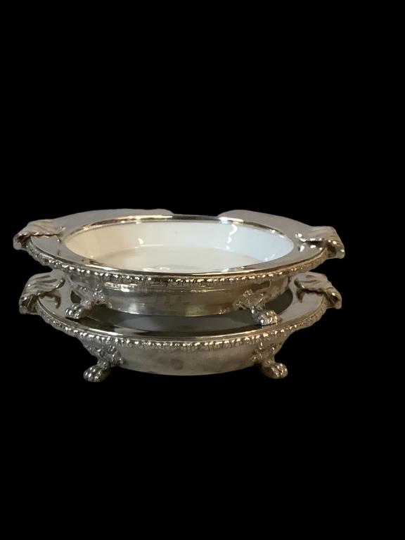 Pair Silver Rimmed Serving  Plates (1 of 4)