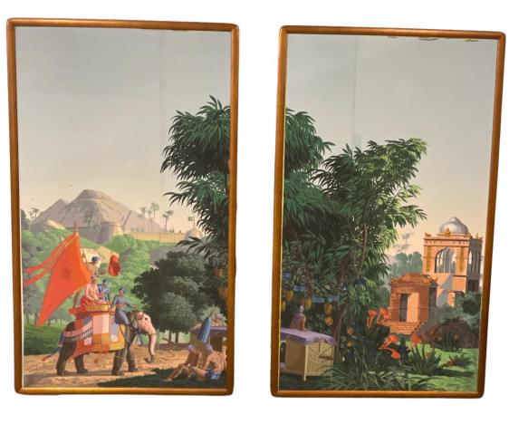 2 Mounted Hindoustan Panels by Zuber et Cie (1 of 9)