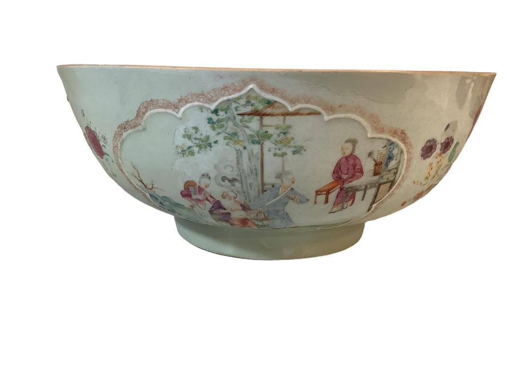 Large Famille  Porcelain  Punch Bowl (1 of 4)