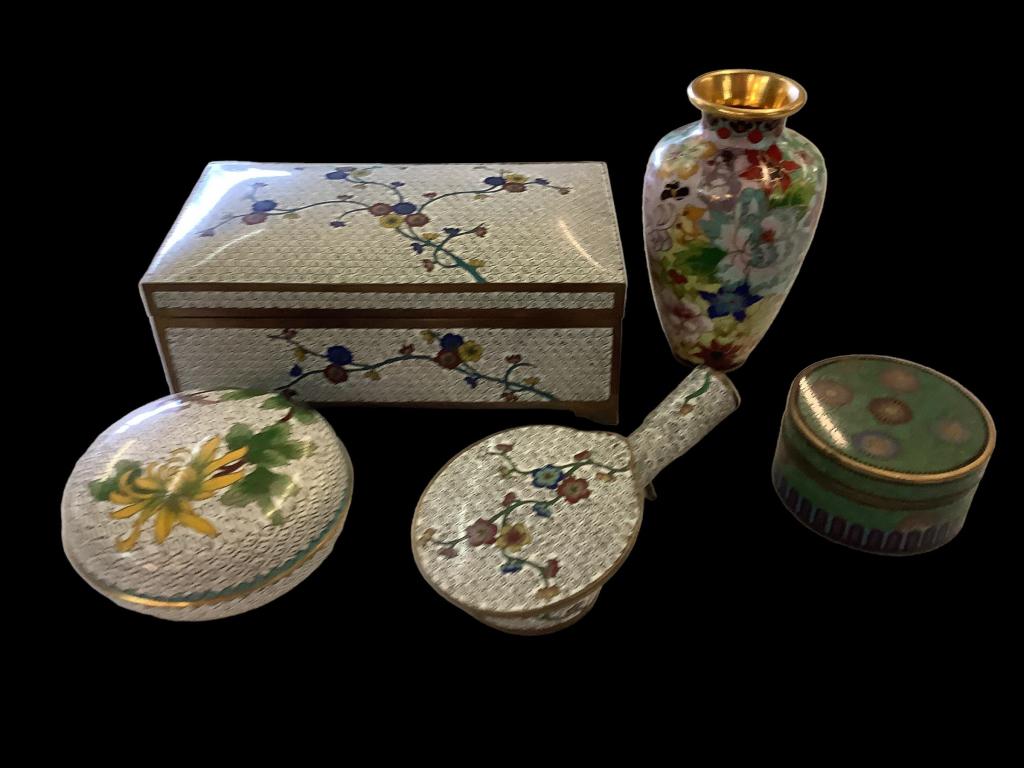 Five Cloisonné  Table Articles (1 of 5)