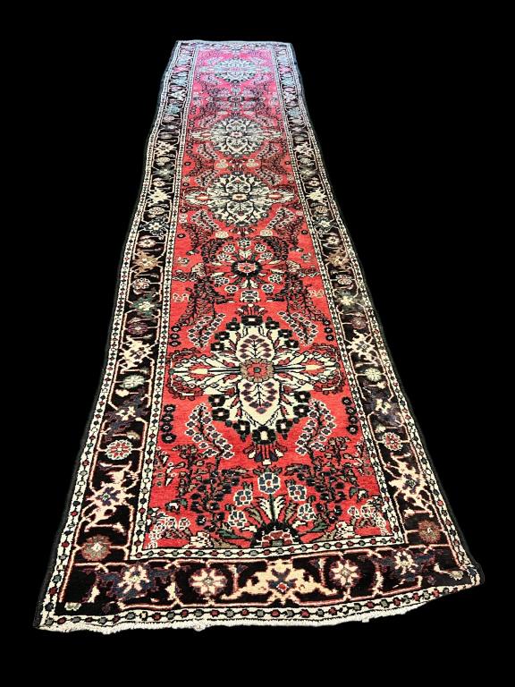 Vintage Persian Hamedan Runner: 46 wide x 212 long