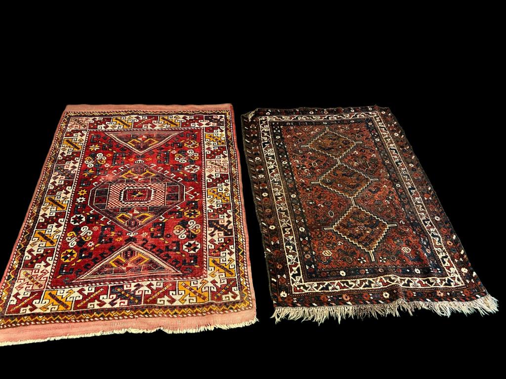 2 Antique  Caucasus Throw Rugs (1 of 5)